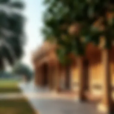 Historical structures nestled within Mushrif Park's landscape