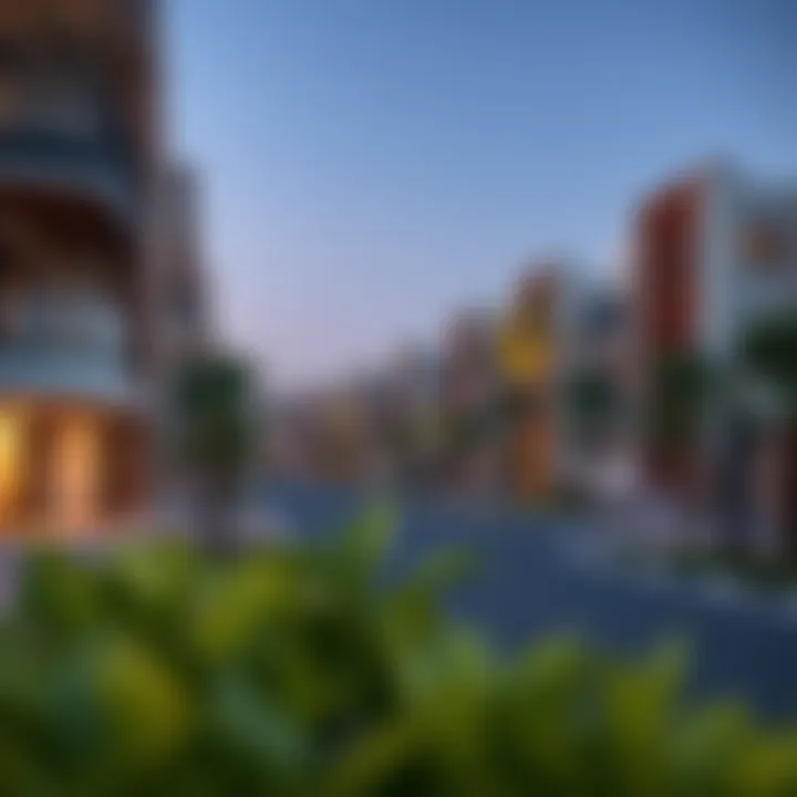 Modern residential complexes in Nad Al Hamar highlighting real estate options