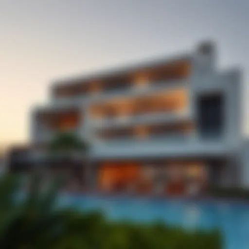 Stunning exterior view of Nikki Beach Villa Dubai showcasing modern architecture