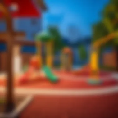 Outdoor play area promoting physical development