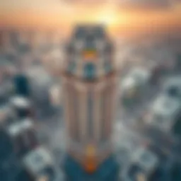 Aerial view of Obaidullah Building showcasing its architectural grandeur