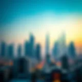 Modern skyline of Dubai representing off-plan projects