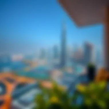 Stunning Views: The Allure of Dubai's Skyline from Hotel Balconies Breathtaking view of Dubai skyline from a hotel balcony