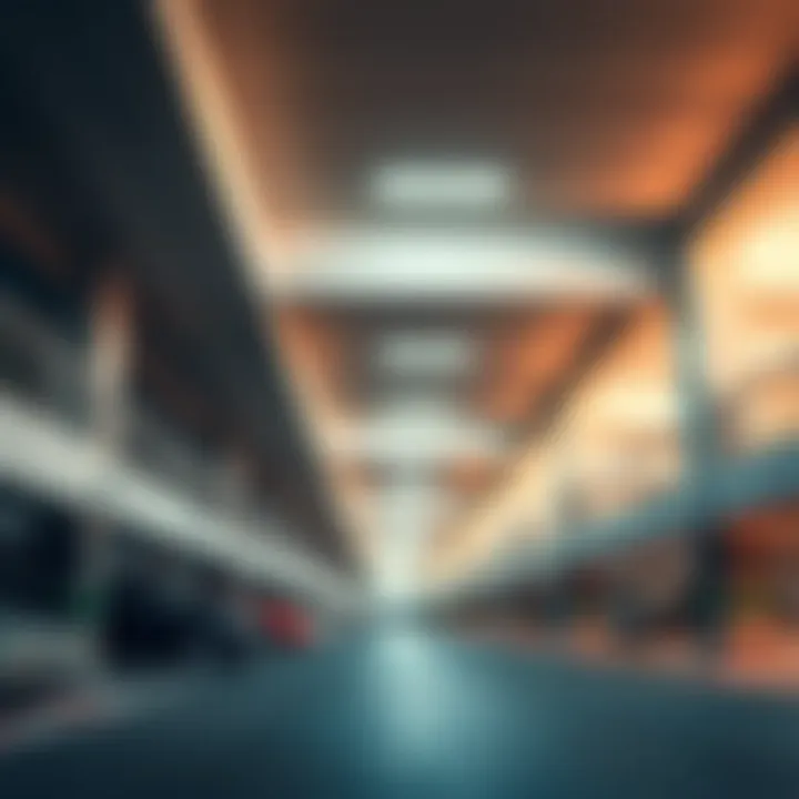 Modern parking garage showcasing advanced technology