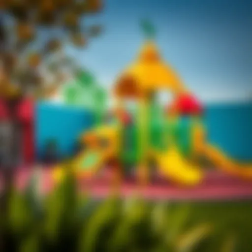 Colorful playground designed for children's social interaction