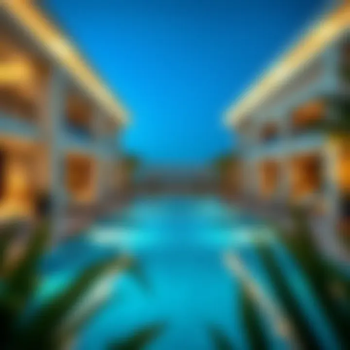 Lavish Amenities in Luxury Resorts Lavish amenities in a luxury resort, including a stunning pool and wellness center