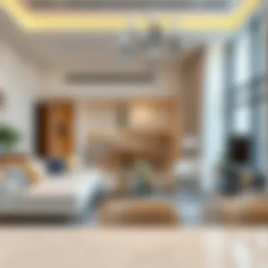 Elegant Interiors of High-End Properties Interior of a modern upscale apartment highlighting elegant design and high-quality finishes