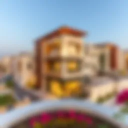 A panoramic view of Rakayez properties showcasing modern architecture