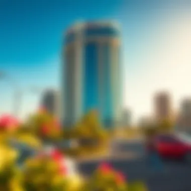 Dynamic Surroundings of Riu Dubai Vibrant neighborhood surrounding Riu Dubai