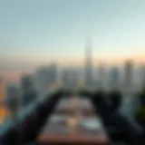 Breathtaking skyline view from a rooftop restaurant in Dubai
