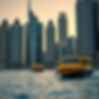 Scenic view of Dubai Marina from the water taxi