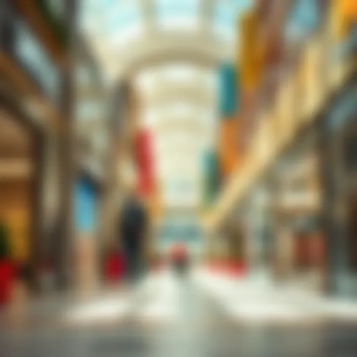 A shopper navigating through the Dubai Outlet Mall's vibrant atmosphere