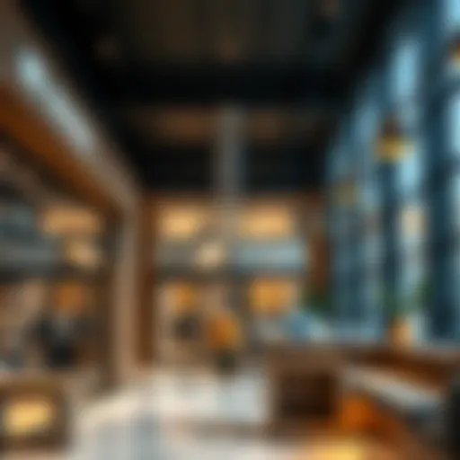 A modern retail space showcasing contemporary design in Dubai. Modern retail space in Dubai