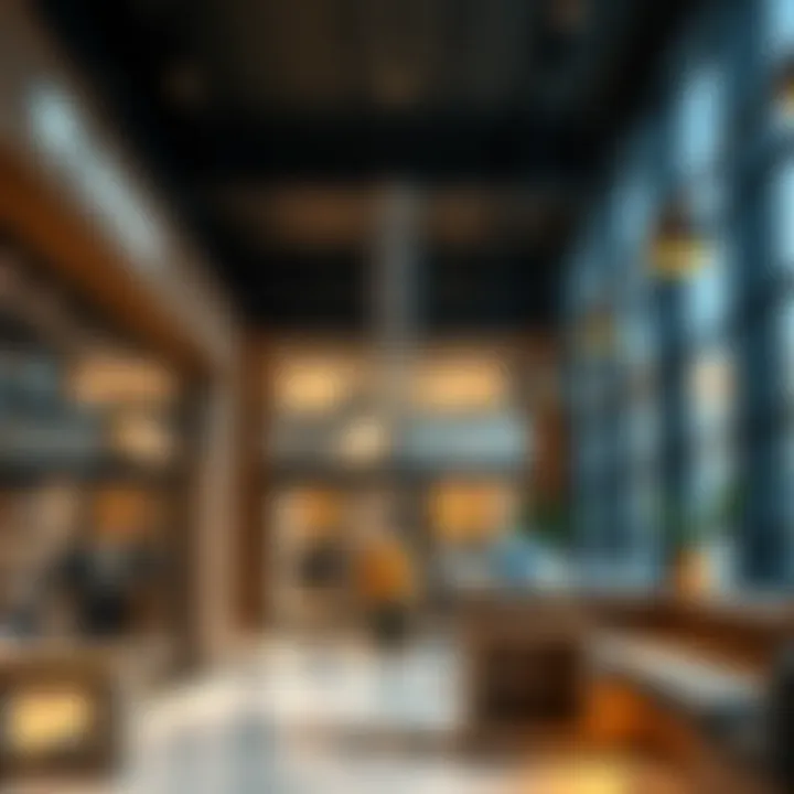 A modern retail space showcasing contemporary design in Dubai. Modern retail space in Dubai