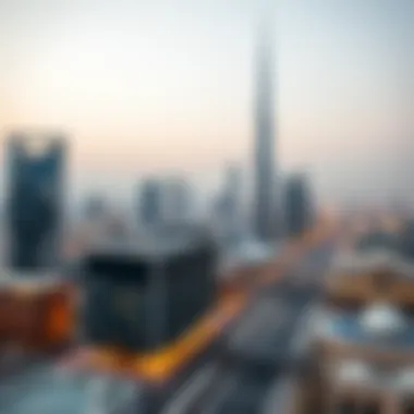 Dubai Skyline and Rental Opportunities Overview of Dubai skyline with rental options highlighted