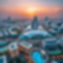 Aerial view of Silicon Oasis showcasing modern architecture