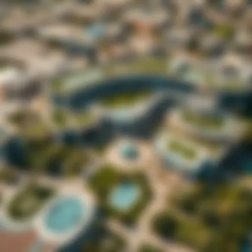 Aerial view of Silicon Oasis IT Plaza showcasing its modern architecture and green spaces