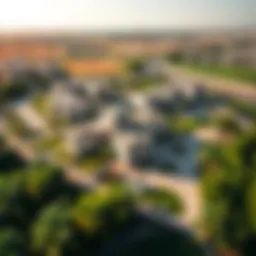Aerial view of Sobha Hartland showcasing luxury villas and greenery