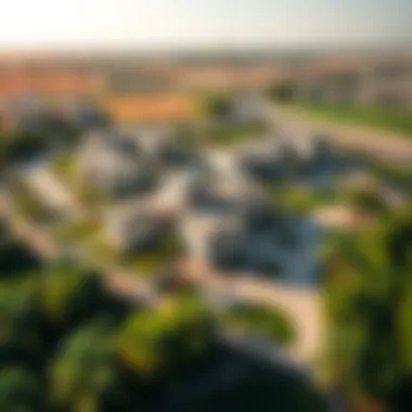 Aerial view of Sobha Hartland showcasing luxury villas and greenery