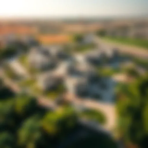 Aerial view of Sobha Hartland showcasing luxury villas and greenery