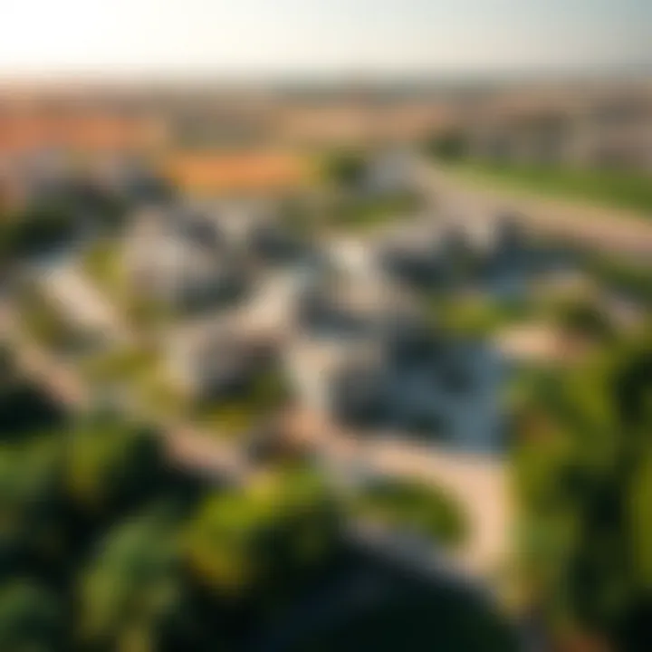 Aerial view of Sobha Hartland showcasing luxury villas and greenery