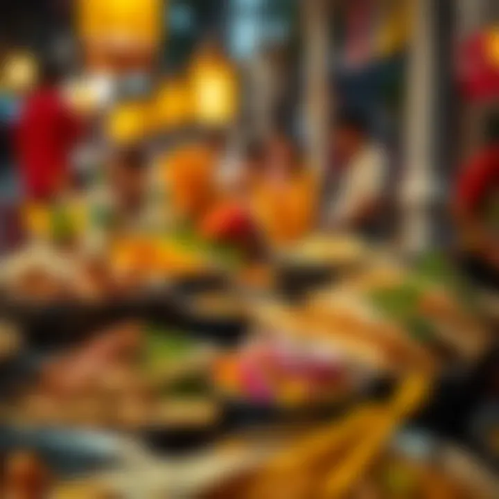 A wide selection of street food dishes representing various cultures