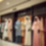 Diverse Abaya Designs Showcased in Boutique Elegant display of various cute abaya styles in a boutique setting