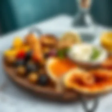 Cultural Breakfast Platter A beautifully arranged plate featuring hummus, labneh, and olives, highlighting the cultural significance of breakfast.