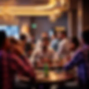 Dynamic Social Scene in Dubai's Lounges Social gathering in a trendy lounge