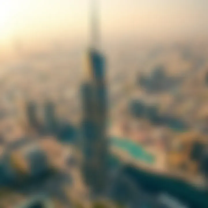 Damas Tower Overview Aerial view showcasing the grandeur of Damas Tower amidst the Dubai skyline