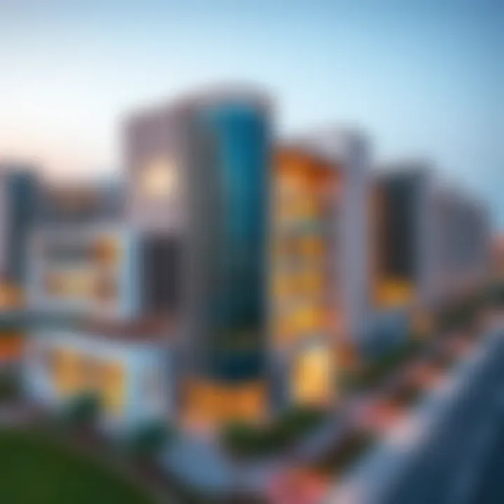 Aerial view of Bloom JVC showcasing its modern architecture