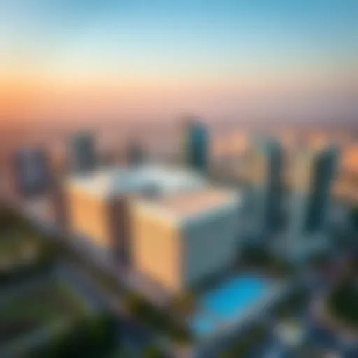 Aerial view of الوحدة مول الصور showcasing its modern architecture