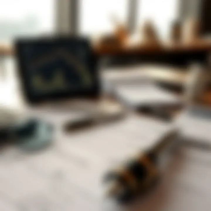 Financial Analysis Tools for Restaurant Buyers Financial documents and analysis tools laid out on a desk