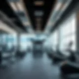 Modern gym interior showcasing fitness equipment and space