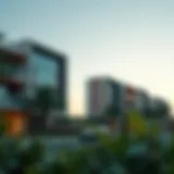 A stunning view of the architectural design in the Mimosa Cluster, showcasing modern residential buildings.