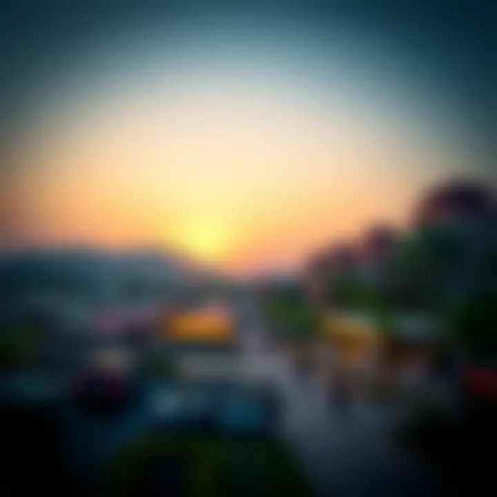 Sunset View Over Golf Souk Sunset view over the Golf Souk, highlighting its integration with the surrounding landscape