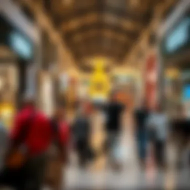 Enjoying the Shopping Experience at the Outlet A bustling scene depicting visitors enjoying their shopping experience at the Outlet.