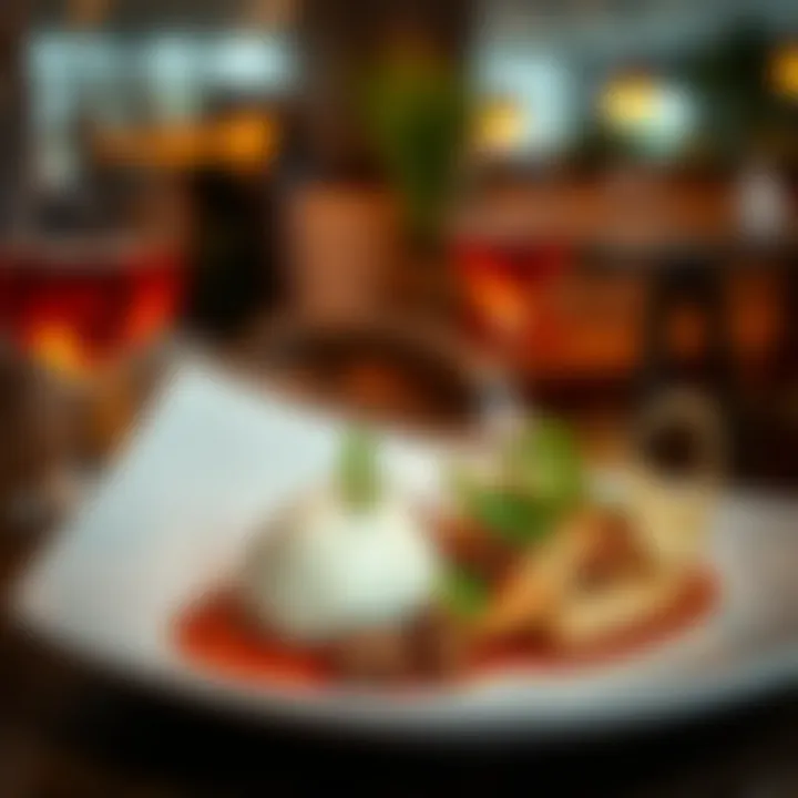 Artfully presented dish showcasing local flavors