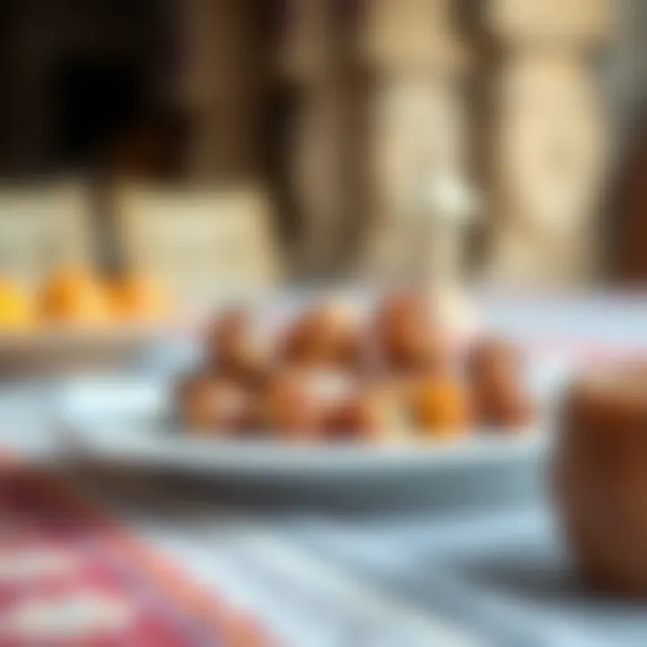 Staple Dates for Breaking Fast A close-up of a plate of dates, a staple food for breaking fast during Ramadan.