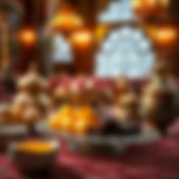 Traditional Ramadan Sweets An elegant display of traditional Ramadan sweets prepared for iftar.