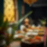 A beautifully arranged table for suhoor featuring traditional Middle Eastern dishes.