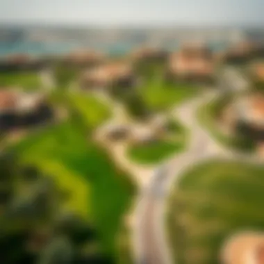 Aerial view showcasing the lush landscapes of Tilal Al Ghaf