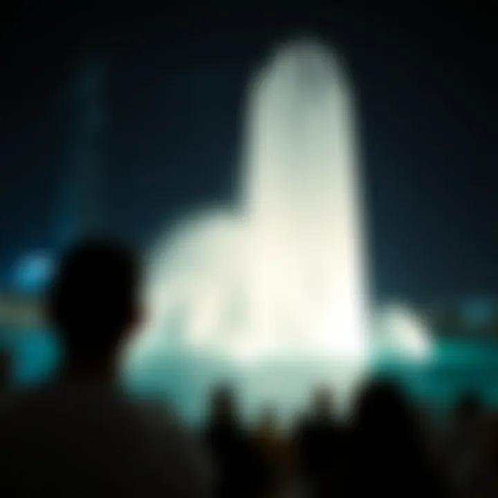 Spectators Captivated by the Fountain Display Crowd enjoying the Dubai Fountain show