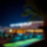 Topgolf Dubai Night View A stunning view of Topgolf Dubai illuminated at night