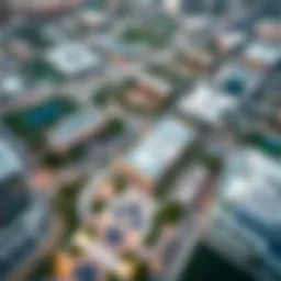 Aerial view of University View in Dubai Silicon Oasis showcasing its architecture