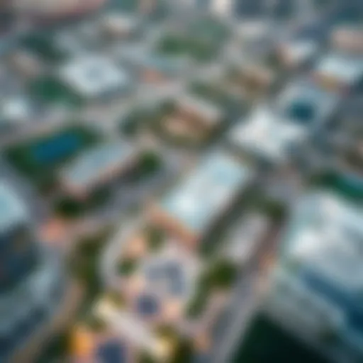 Aerial view of University View in Dubai Silicon Oasis showcasing its architecture