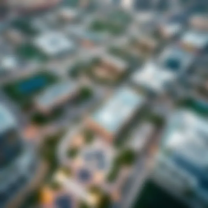 Aerial Perspective of University View Aerial view of University View in Dubai Silicon Oasis showcasing its architecture