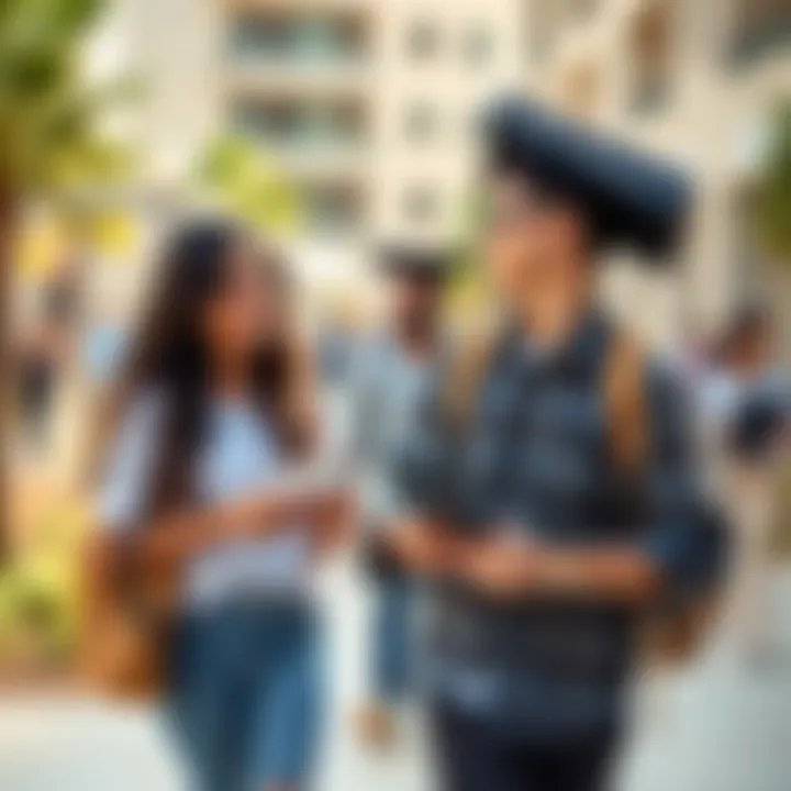 Dynamic Campus Life at University View Students engaging in a vibrant campus environment at University View