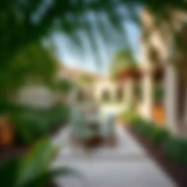 Serene Outdoor Spaces in Al Warqaa Beautiful garden in a villa rental