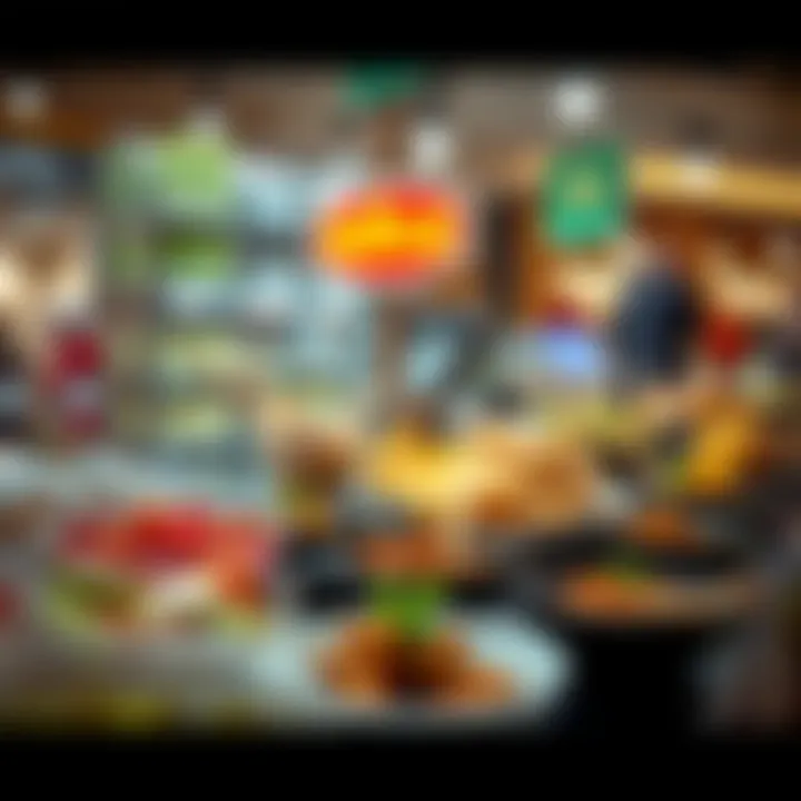 Delicious dishes displayed at various stalls in Festival City